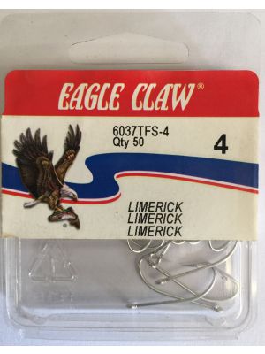 Eagle Claw Hooks Limerick Tinned 4 - 50 Hooks