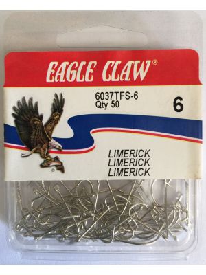 Eagle Claw Hooks Limerick Tinned 6 - 50 Hooks